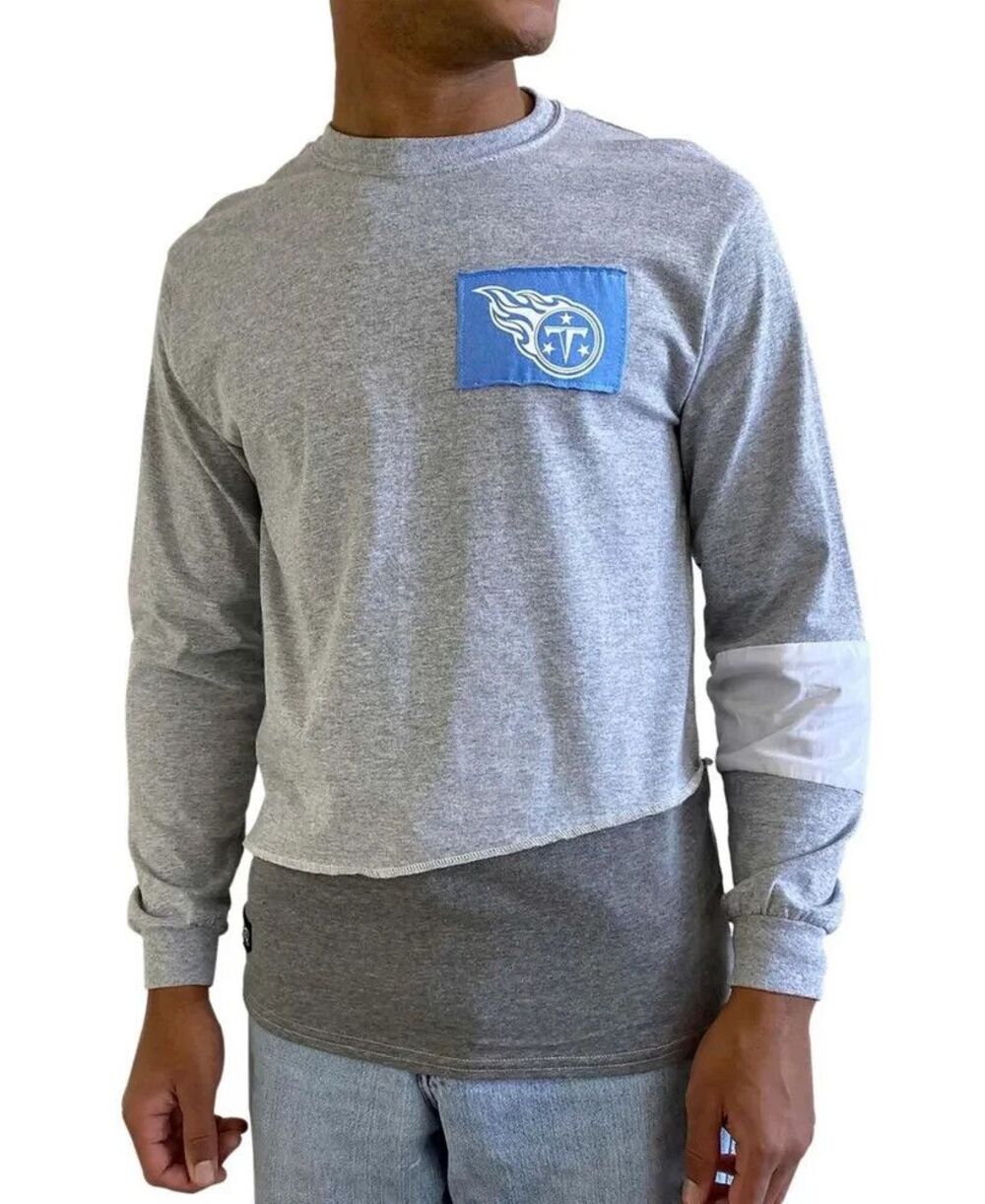 NFL Refried Medium Tennessee Titans Angle T-Shirt Gray Long Sleeve Football